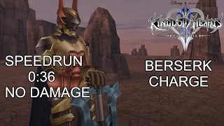 KH II FM Critical Mode Lingering Will Speedrun 0:36 No Damage Berserk Charge