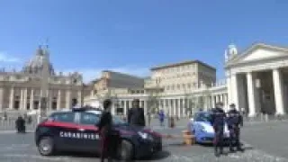 St Peter's Square empty as Pope holds indoor Mass