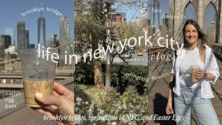 New York Vlog 🚖 Brooklyn Bridge walk, Coffee & bagels in Astoria, LIC easter egg hunt, Spring vibes