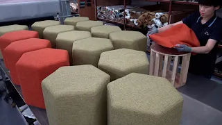 Process of Making Various Colors of Stool Chairs. Sofa Factory in Korea.