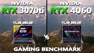 Laptop RTX 4060 vs RTX 3070ti Gaming Benchmark | Acer Predator Neo 16 vs Acer Nitro 5 |