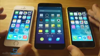 Meizu MX3 vs iPhone 5S vs iPhone 5C: обзор-сравнение (review & comparison)