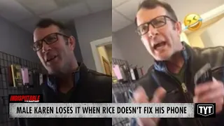 Male Karen Loses It When Rice Doesn't Fix His Phone