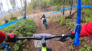 NWCup 2018 downhill MTB race with a bad crash at Dry Hill, Wa