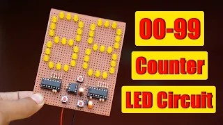 2x7 Segment Display, 2 Digit Counter Circuit 00-99