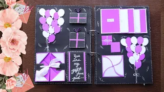 A4 Size Scrapbook tutorial | Part 4 | Red, Purple & white page |Memorable gift  birthday/anniversary