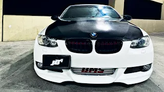 E92 GETS HOOD WRAPPED IN CARBON FIBER!!
