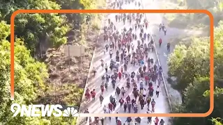Migrant caravan walking through Mexico heads to U.S. Border