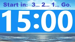 15 Minute Countdown Timer. -Beep & Time Remaining at Each Minute NO ADS DURING TIMER -No Music