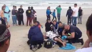 Shark Attack at Muizenberg, Cape Town, South Africa