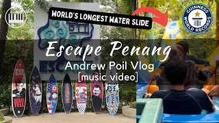 The Longest Tube Water Slide in the World | ESCAPE Penang Theme Park, Malaysia | Andrew Poil Vlogs
