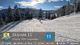 Skiing Mayrhofen ⛷️ Ski Slope 11 - Horberg & Gerent | Zillertal 3000 | With GPS Stats