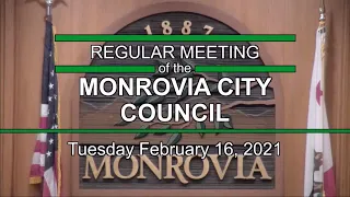 Monrovia City Council | March 02, 2021 | Regular Meeting
