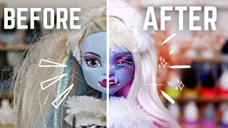 ✨REVAMPING OLD DOLLS✨   | ABBEY BOMBINABLE MONSTER HIGH | Doll repaint [relaxing] | etellan