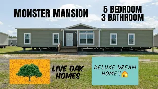 MONSTER MANSION 5 BEDROOM 3 BATHROOM LIVE OAK HOMES 32 X 72  2,140 SQUARE FEET