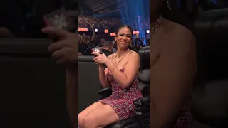 A happy Samantha Irvin announcing the winner Ricochet 😍🔥 #samanthairvin #wweraw #wwe