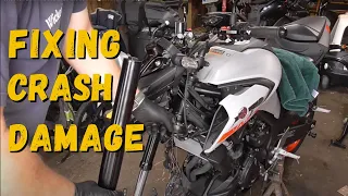 Wrecked Bike Rebuild 2020 MT-03 Fixing the Front End Ep2