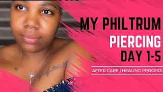 New Philtrum(Medusa) Piercing! | Aftercare | Healing Process | Challenges | What to expect | Day 1-5