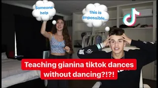 teaching Gianina the biggest dances on tiktok