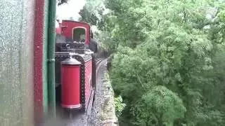 Double Fairlie slips out of Tan-y-Bwlch on the Ffestiniog Railway