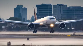 (4K) Amazing Foggy Arrivals | Plane Spotting Vancouver YVR