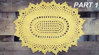 Crochet Oval Picot Placemat Tutorial Part 1 Round 1 - 5