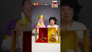 Spicy Sauce vs Chocolate sauce Emoji food Challenge | banana Mukbang Funny Video #shorts@huba3