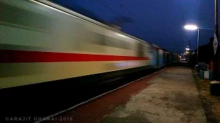 130KMPH Brutal Overtake | Whinning WAP7 Deadly Attacked by Howrah Rajdhani overtaking MSAE bound EMU