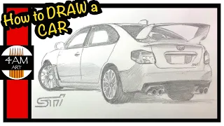 How to Draw a CAR In Pencil: Subaru WRX STI