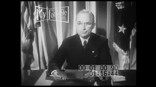 1945 President Truman Addresses Armed Forces About FDR's Death