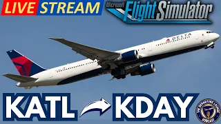 🔵✈️ MSFS2020 LIVE! DELTA 767-400ER ATLANTA TO DAYTON! ✈️