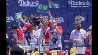 Joey Chestnut Breaks The World Record: 76 Hot Dogs in 10 Minutes!