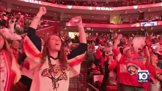 Panthers fans show up in large numbers to FLA Live Arena for Stanley Cup watch party