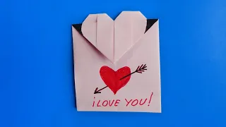 Origami gift card with a heart 💖 How to make origami for gifts