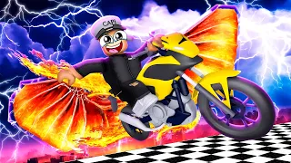 Beating WORLD 7 with the EXCLUSIVE DRAGON BIKE in ROBLOX