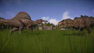 Rexy Vs Spinosaurus!!?! Jurassic World Evolution 2