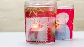 Decoupage  / Serviette / Napkin / Tissue Paper Technique to make Christmas Tealight Holders