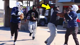 Snatching Peoples Food GONE WRONG! (SUPERBOWL EDITION)