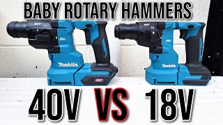 Makita 40v Sub-Compact Rotary Hammer Drill VS Makita 18v Sub-Compact Rotary Hammer + Dust Extractor