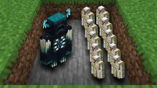 Minecraft: MINI Warden vs 10 MINI Iron Golems