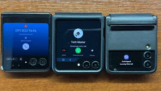 Moto RAZR 40U vs Samsung Z Flip 5 vs Samsung Z Flip 4 Google Duo Meet, WhatsApp, Viber Incoming Call