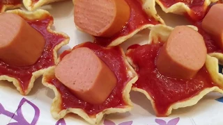 Chopped Hotdog Franks good with Tostitos Scoops