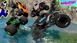 Monster Truck Crash Challenge | BeamNG Drive | Grave Digger