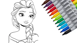 ❄️ Frozen2 🌬️ Disney Princess Elsa | How to Draw Elsa Easy | Elsa From Youtube | Disney Frozen Video