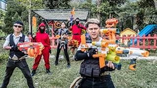 SEAL X Nerf Guns : Dou Warriors Nerf Guns Fight Mr.Cowboys Gang Broke Into House Stole Guns