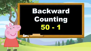 Backward Counting 50 to 1 with spelling, Reverse Counting 50 to 1, 50 to 1  #BackwardCounting #50to1