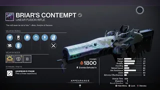 Destiny 2 BRIAR'S CONTEMPT LINEAR FUSION RIFLE GAMEPLAY OP