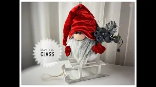 Scandinavian Christmas Gnome in Red Hat DIY HandMade + pattern pdf Etsy