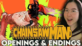 First Time Reacting to Chainsaw Man Opening & Ending  | New Anime Fan! Anime OP ED Reaction