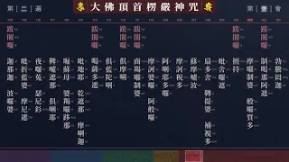 晚課中速版【大佛頂首楞嚴咒】注音易背诵  共七遍 Shurangama Mantra台灣靈巖山寺唱頌